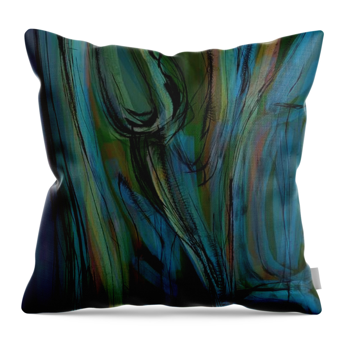 Sea Throw Pillow featuring the digital art Sea breeze by Ljev Rjadcenko