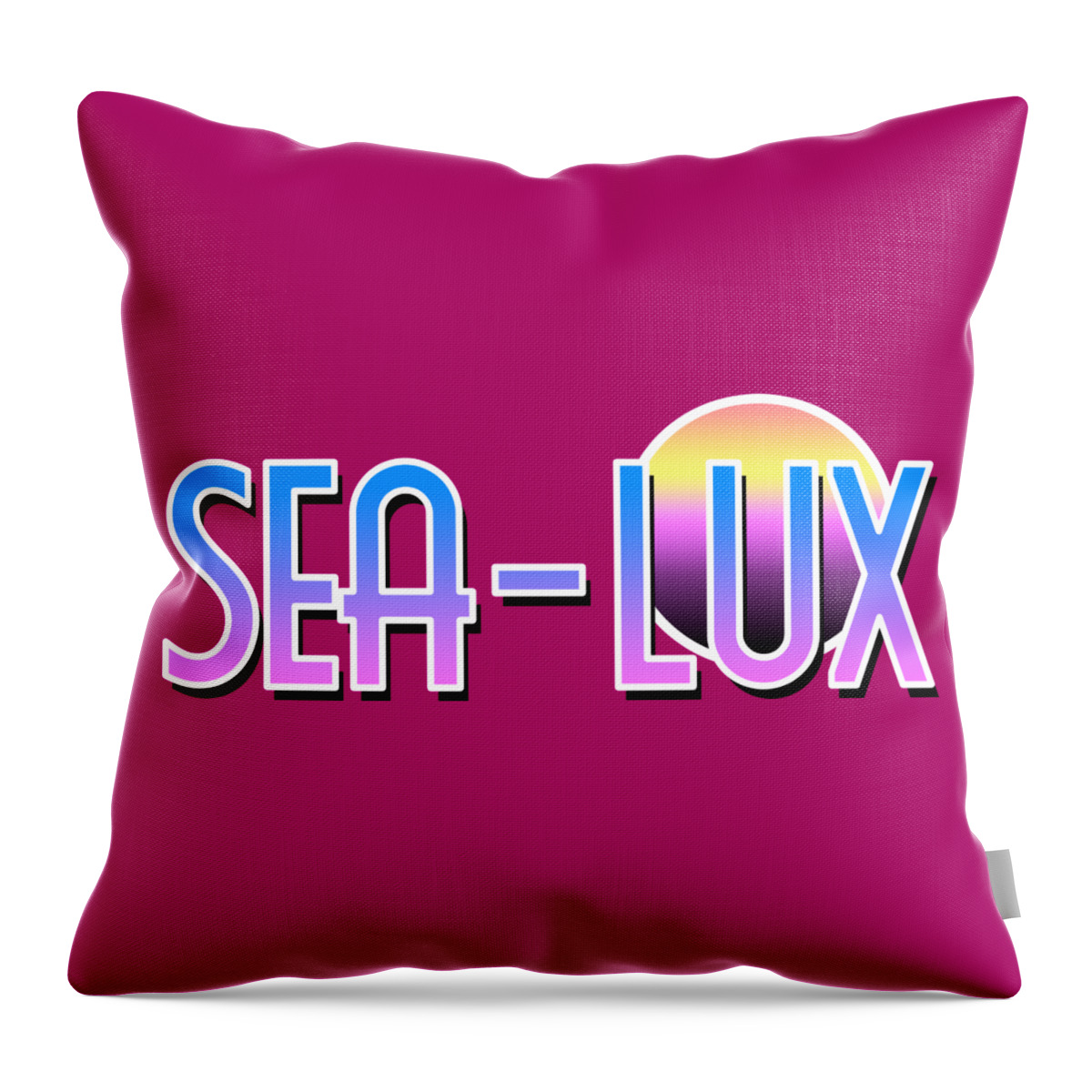 Sea Throw Pillow featuring the digital art Sea Lux Retro Resort Logo by Christopher Lotito