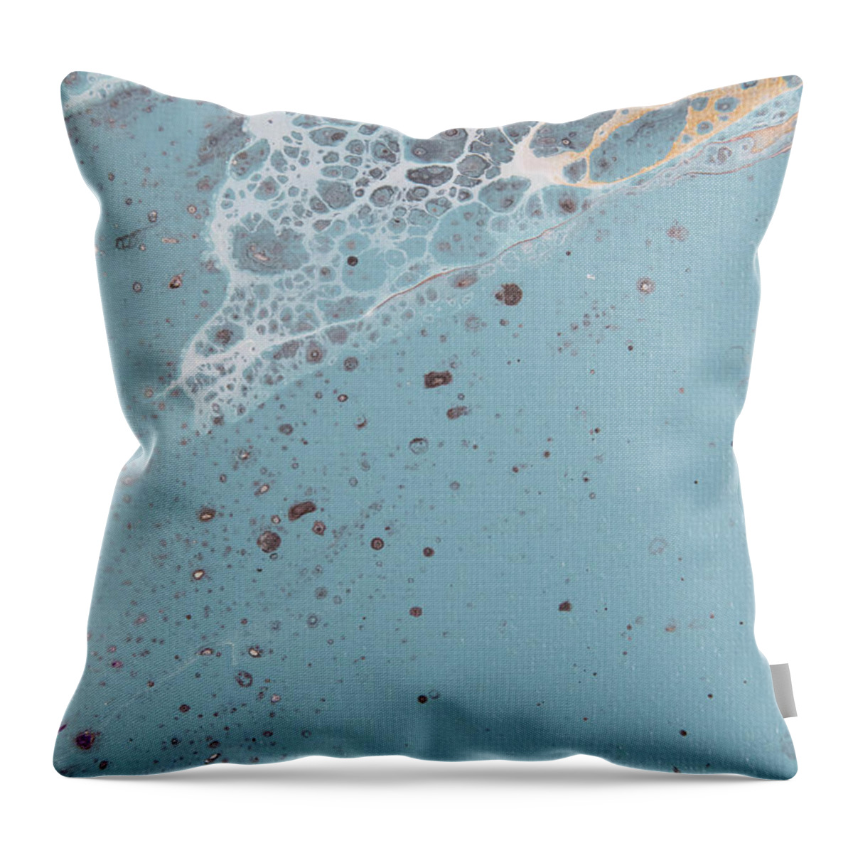 Abstract Throw Pillow featuring the painting Seafoam Abstract 2 by Jani Freimann
