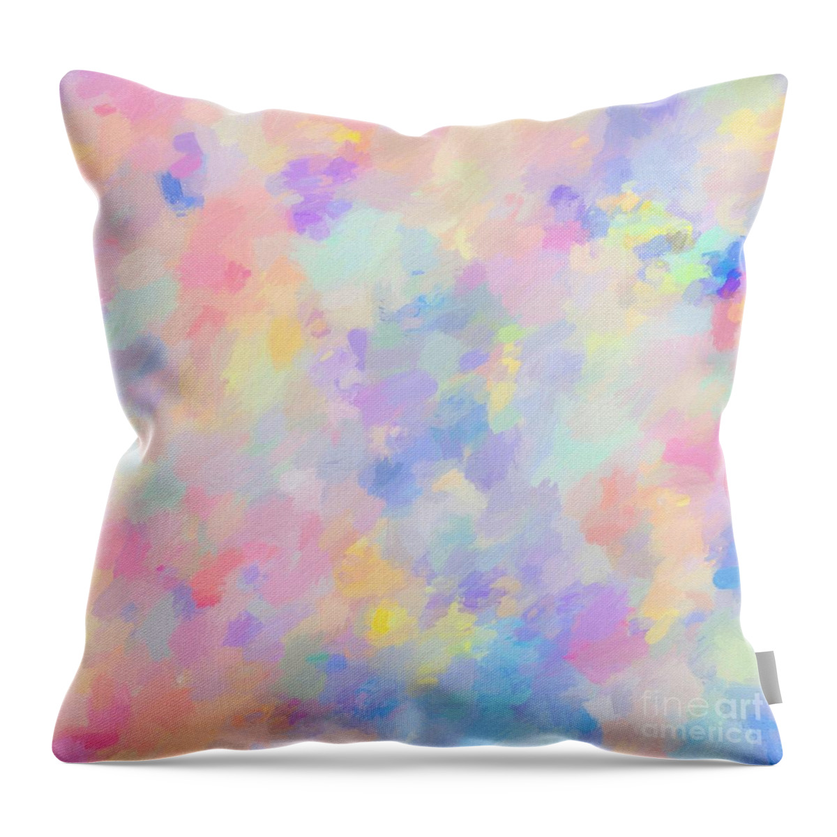Spring Throw Pillow featuring the painting Secret Garden Colorful Abstract Painting by Modern Art