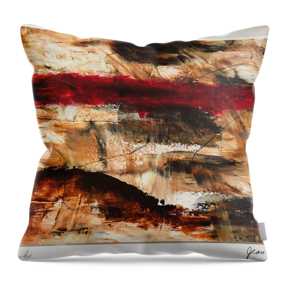Abstract Throw Pillow featuring the photograph Seeing Red by Jean Wolfrum