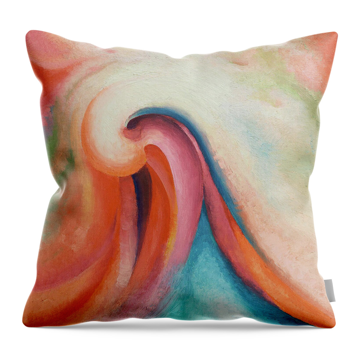 Georgia O'keeffe Throw Pillow featuring the painting Series I. No 1 - Colorful modernist abstract painting by Georgia O'Keeffe