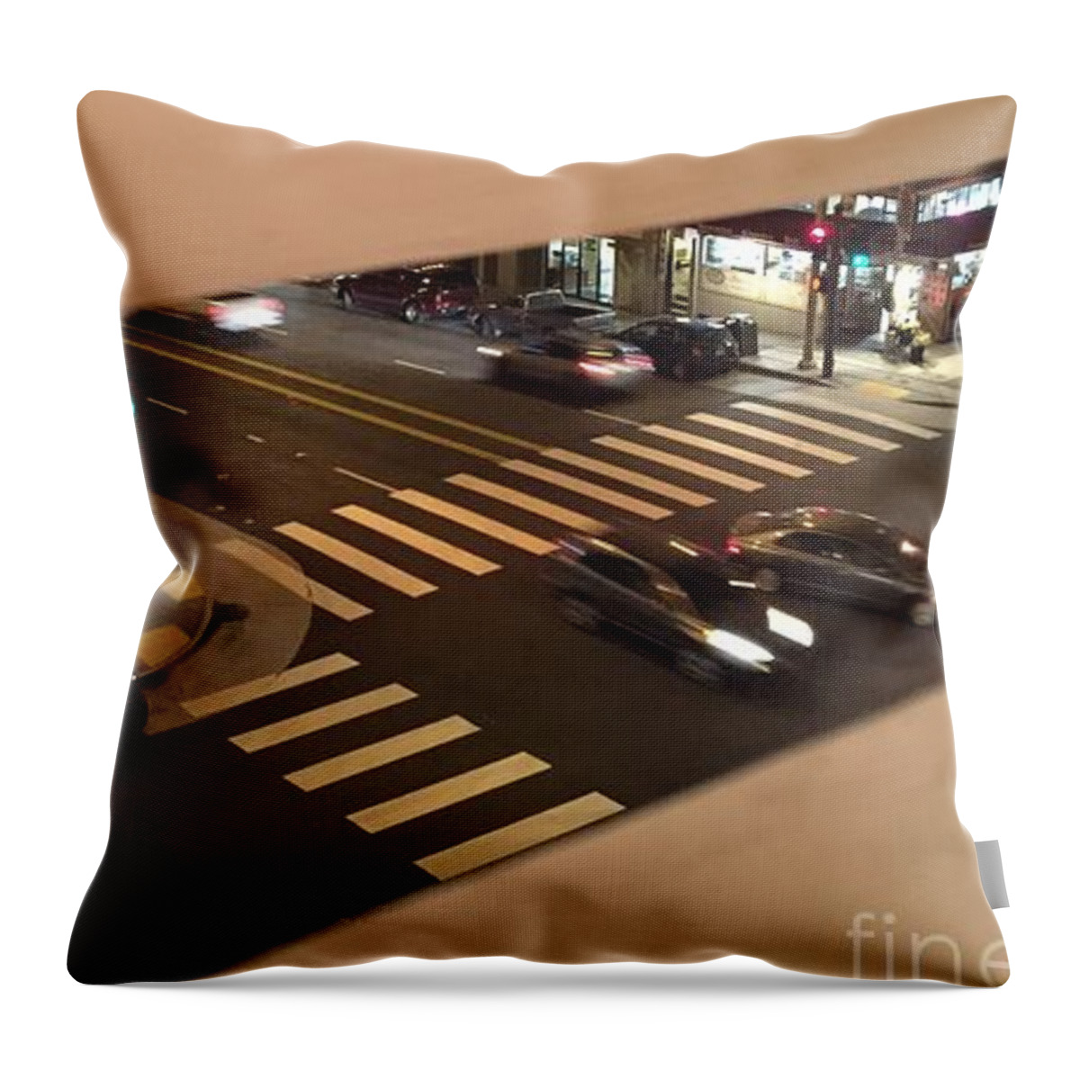  Throw Pillow featuring the photograph SF window peak by Mary Kobet