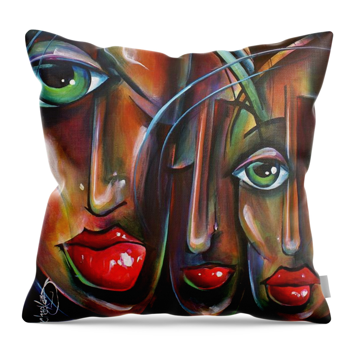 Urban Expressions Throw Pillow featuring the painting Shade by Michael Lang