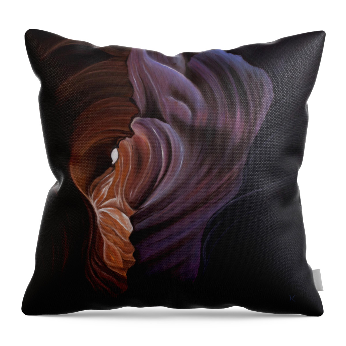 Sandstone Throw Pillow featuring the painting Shades and Layers by Neslihan Ergul Colley