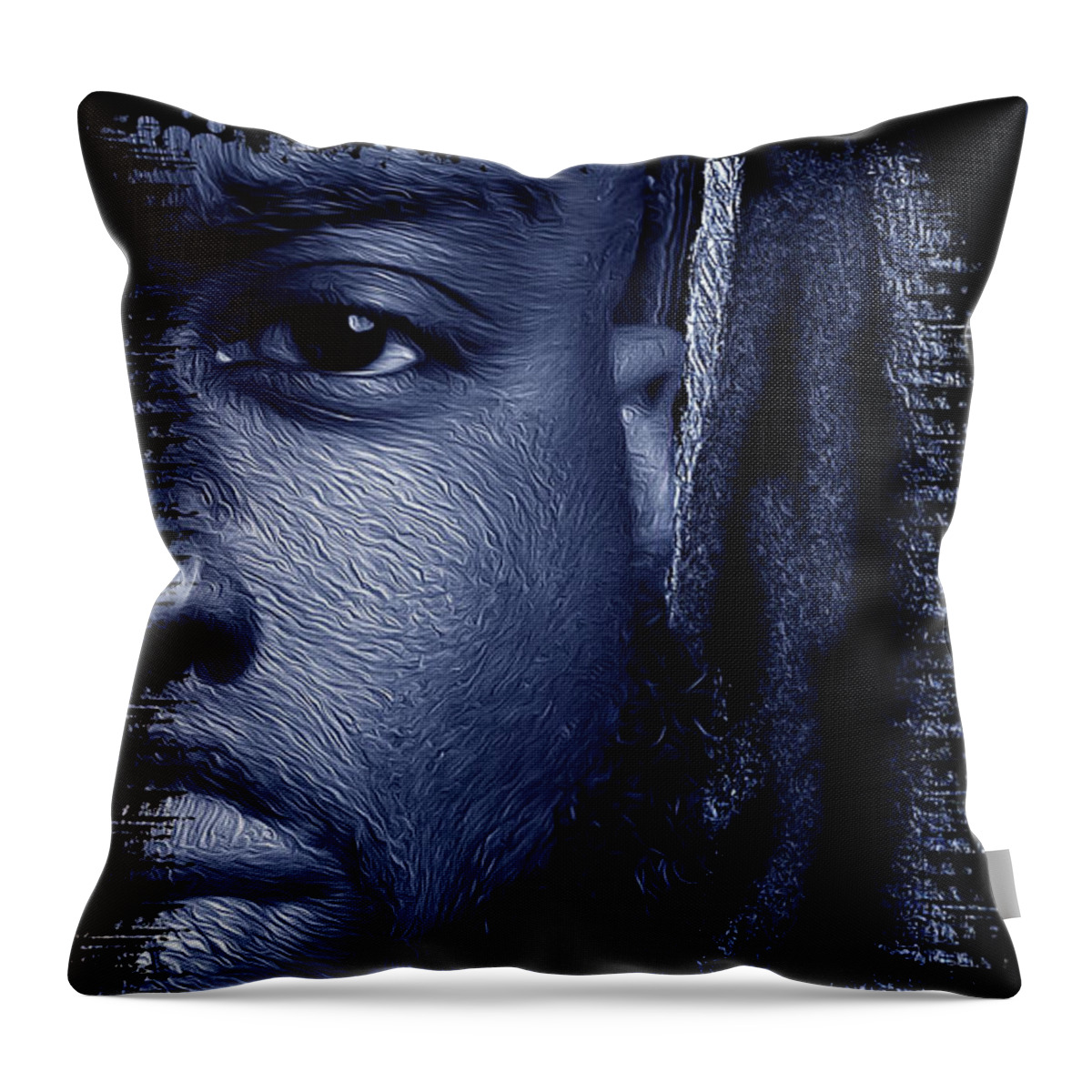 Shades Collection 2 Throw Pillow featuring the digital art Shades of Black 2 by Aldane Wynter