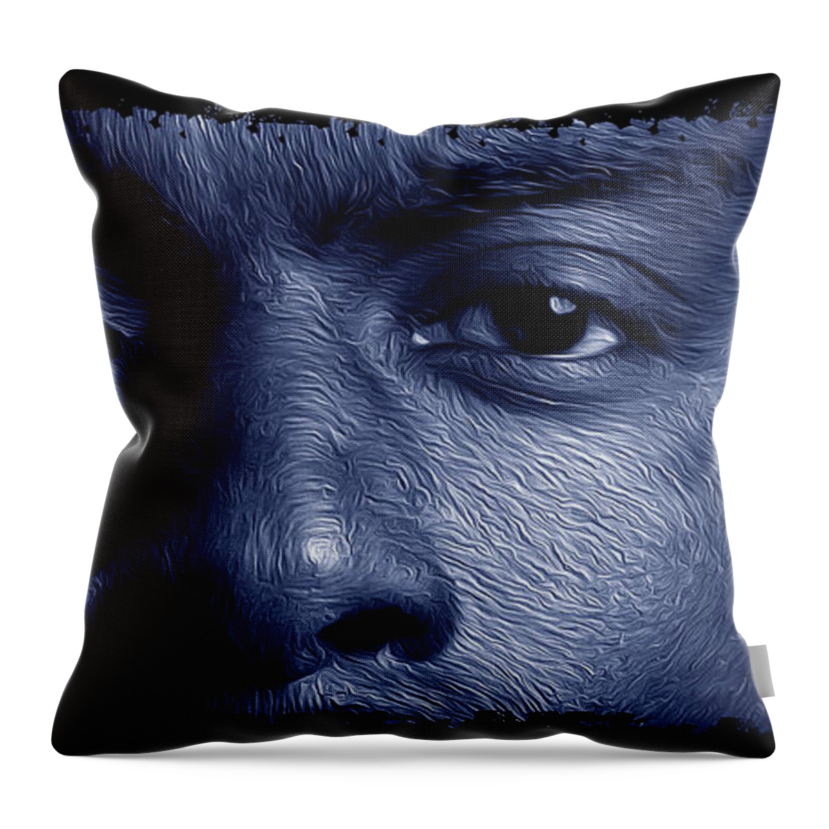 Shades Collection 2 Throw Pillow featuring the digital art Shades of Black 8 by Aldane Wynter