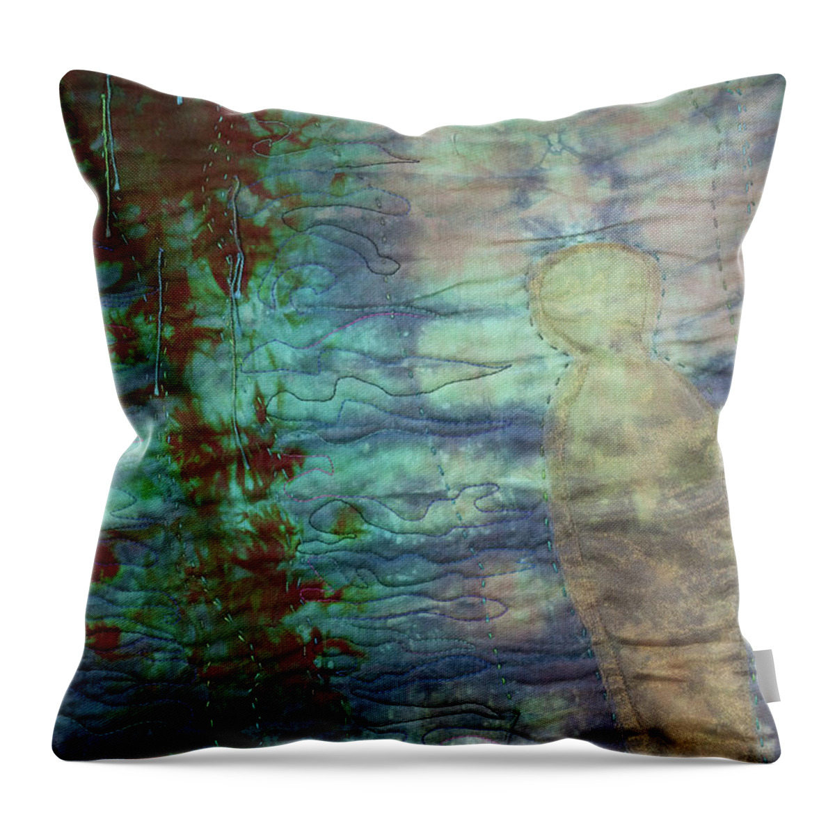 Shadow In The Sand Detail Throw Pillow featuring the mixed media Shadow in the Sand 2 by Vivian Aumond