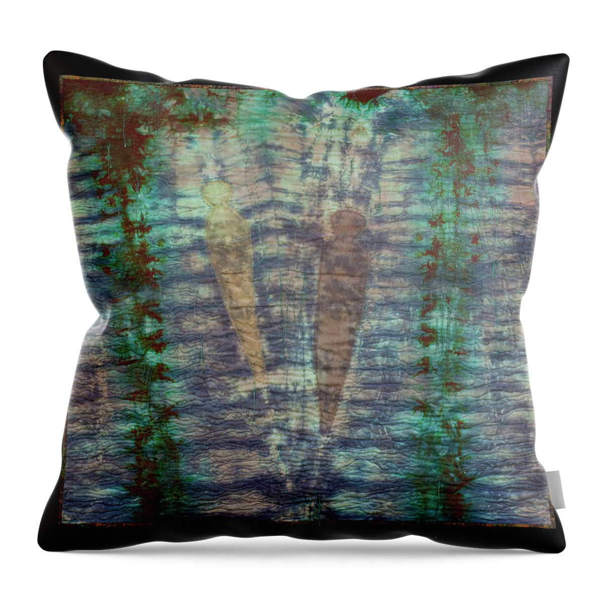 Shadow Throw Pillow featuring the mixed media Shadow in the Sand by Vivian Aumond