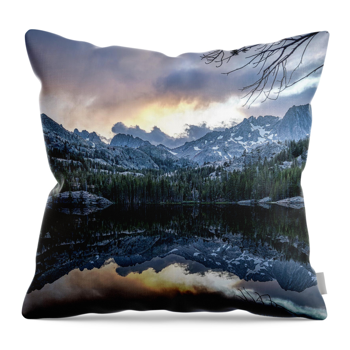 Landscape Throw Pillow featuring the photograph Shadow Lake Reflections by Romeo Victor