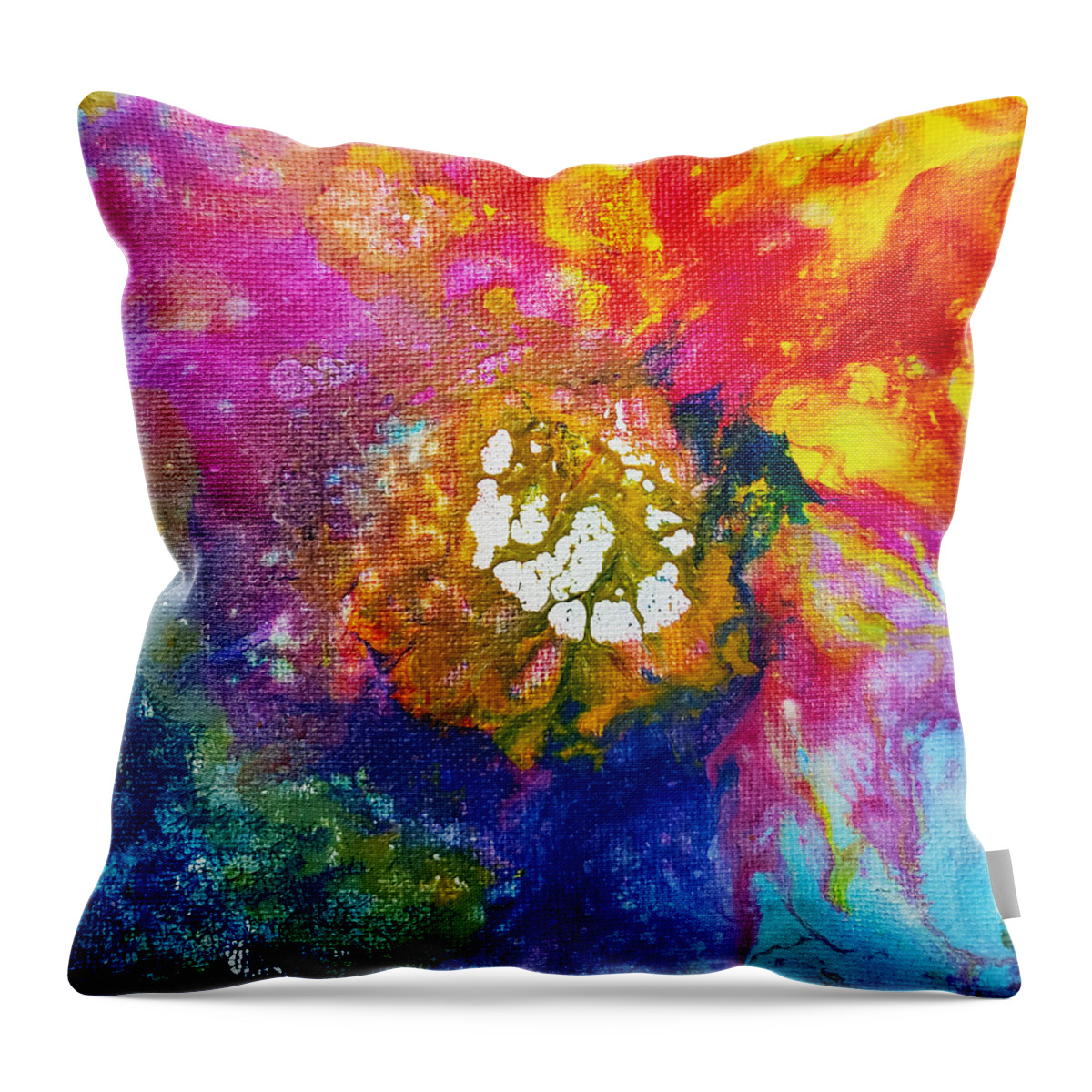 Abstract Throw Pillow featuring the painting Shell-Shocked by Christine Bolden