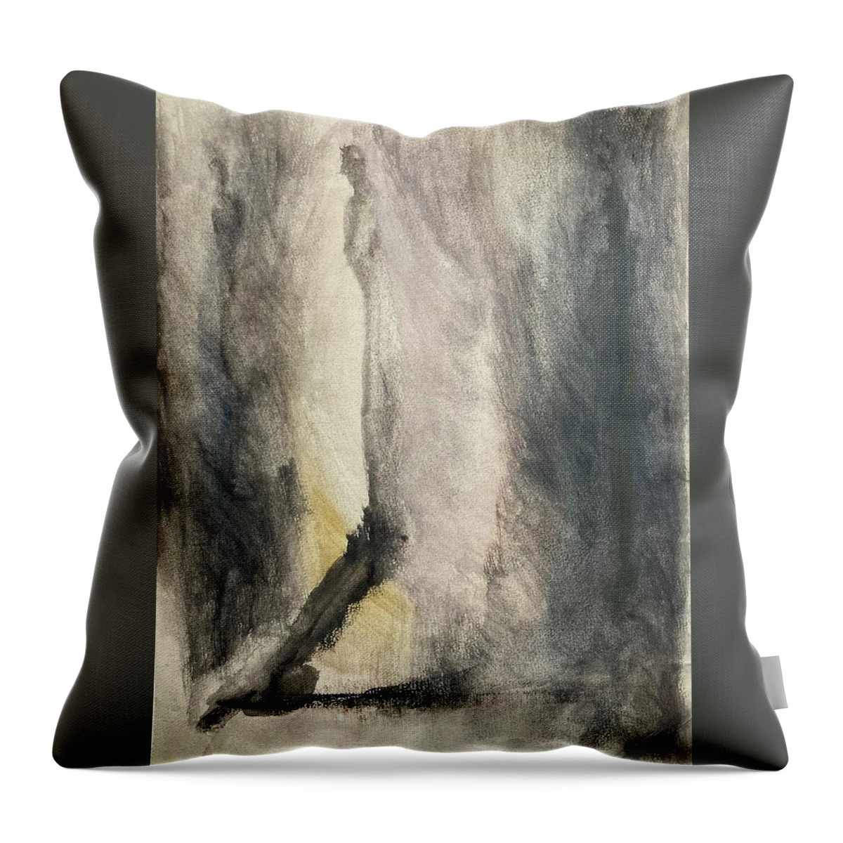 Gouache Throw Pillow featuring the painting silhouettes I by David Euler