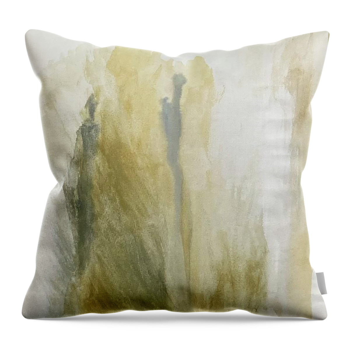 Figures Throw Pillow featuring the painting Silhouettes II by David Euler