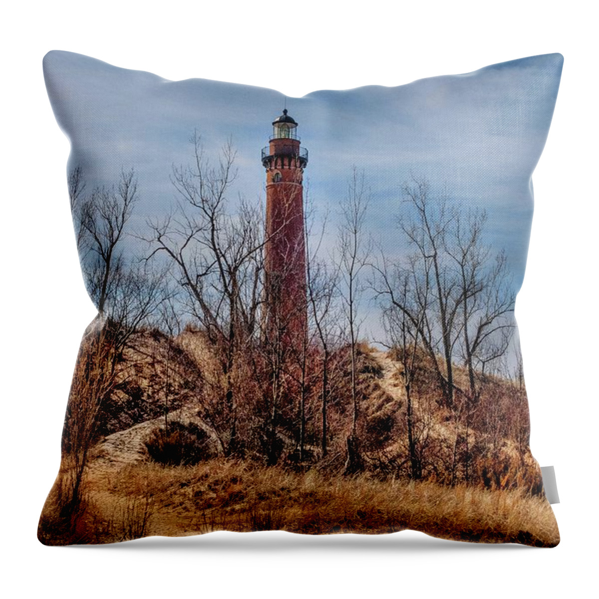 Northernmichigan Throw Pillow featuring the photograph Silver Lake Lighthouse..... IMG_3937 HRes by Michael Thomas