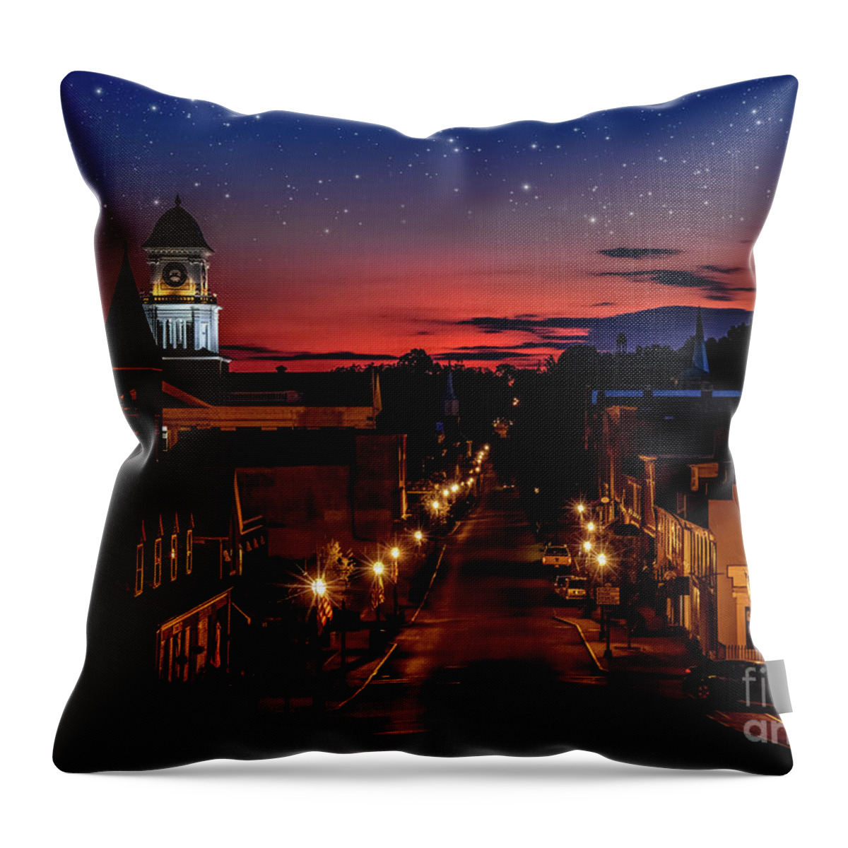 Jonesboro; Jonesborough; Tennessee; Northeast Tennessee; City Throw Pillow featuring the photograph Sleepy little town of Jonesborough by Shelia Hunt