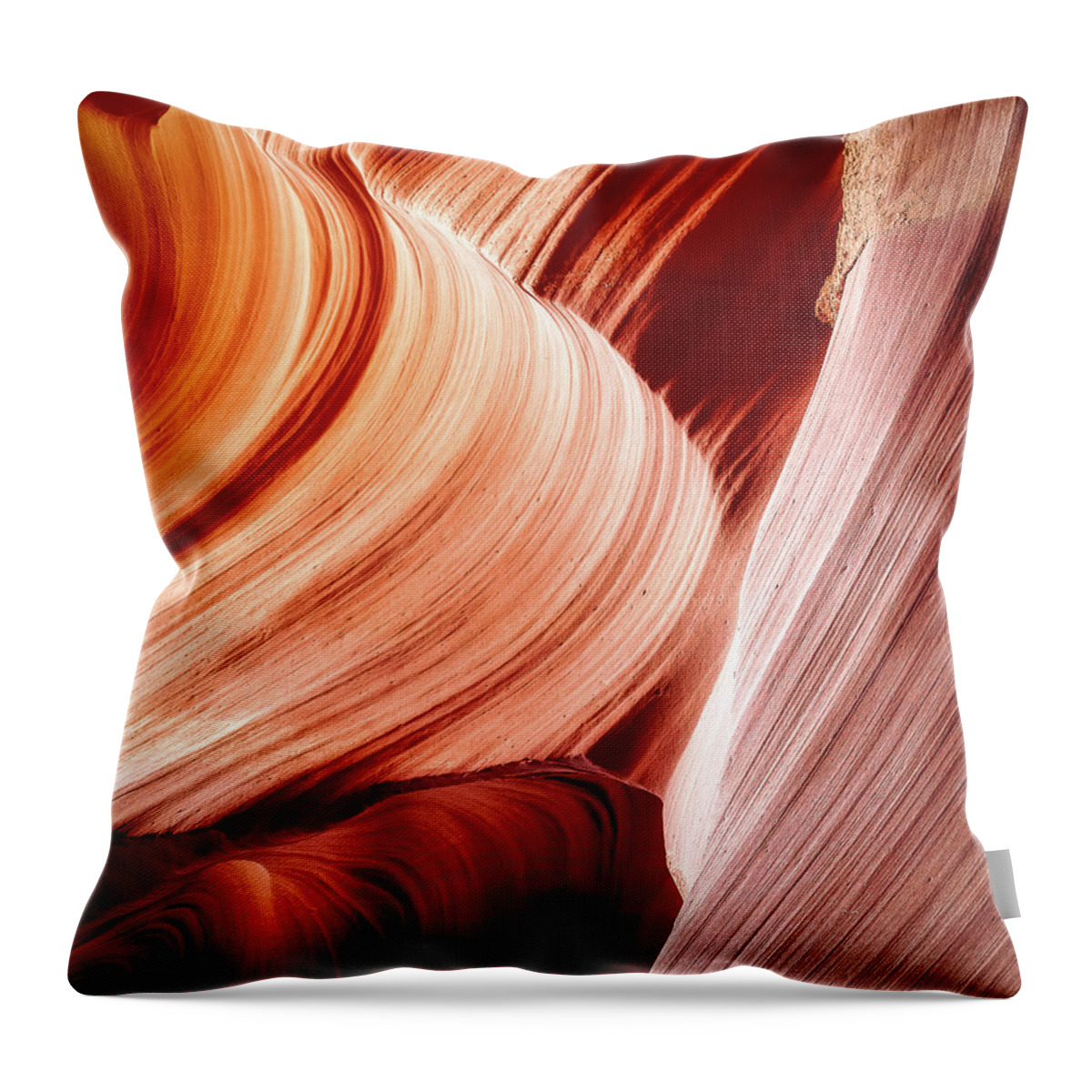 Antelope_canyon Throw Pillow featuring the photograph Slot Canyon Light Show by Bradley Morris