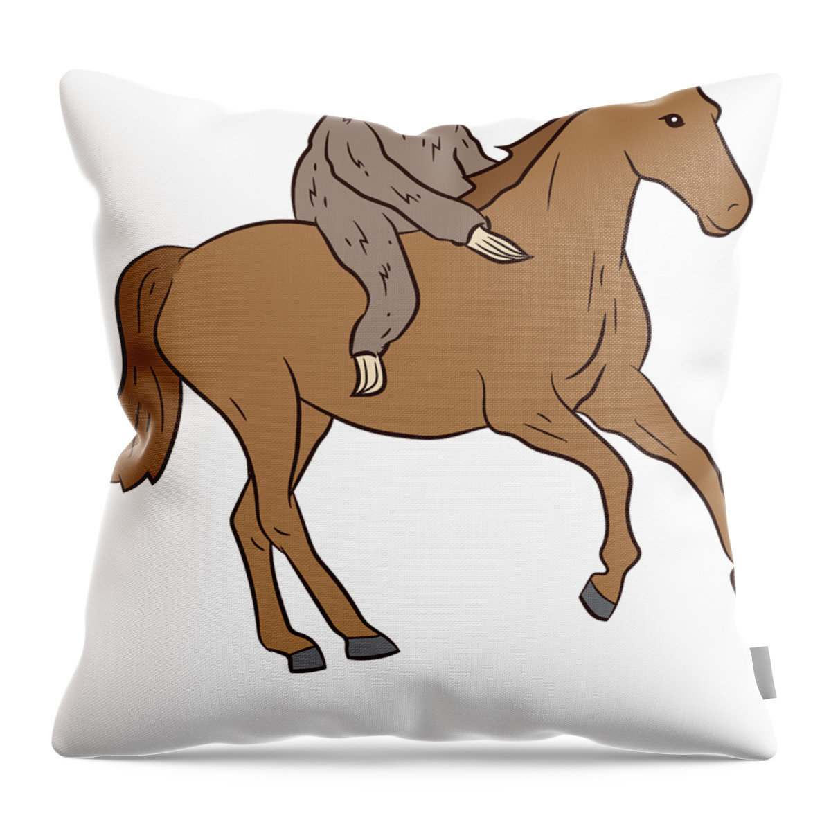 Multicolor Cool Horse Riding Tees Funny Rides Horse Sloths Lover Throw Pillow 16x16