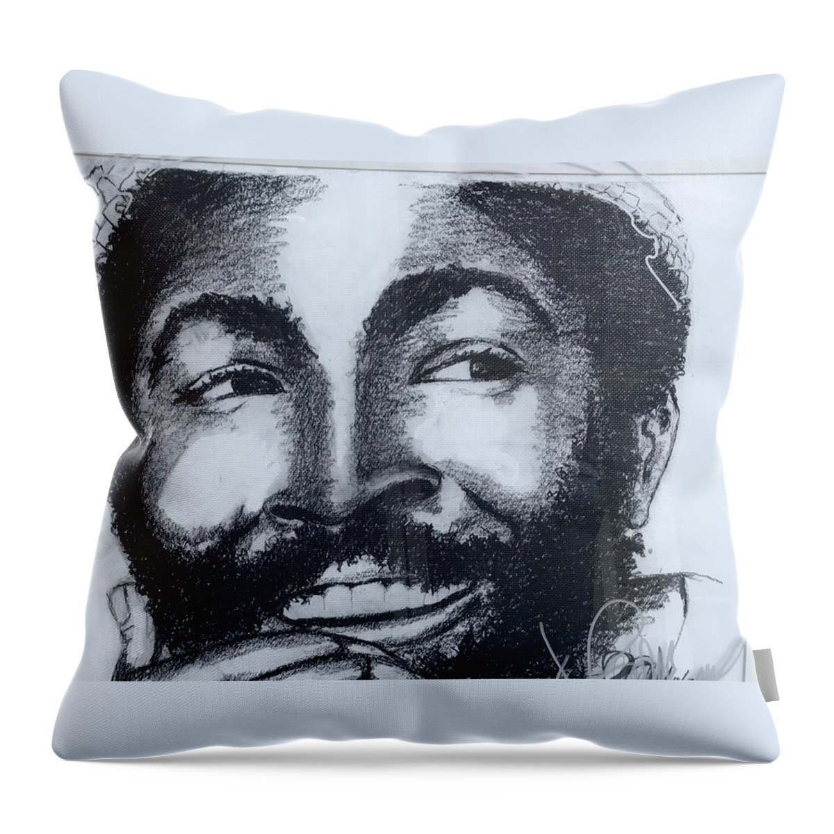  Throw Pillow featuring the drawing Smile by Angie ONeal