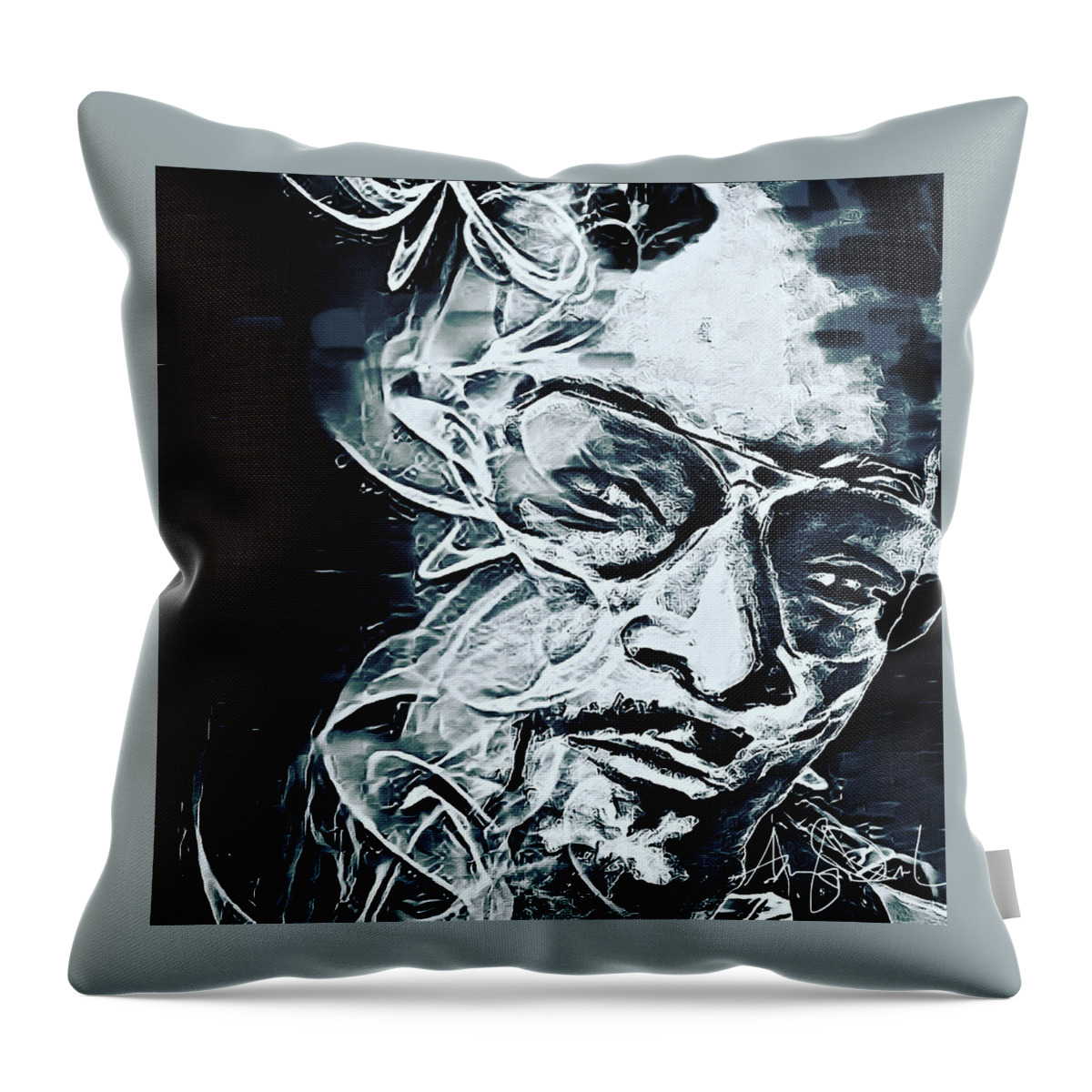  Throw Pillow featuring the mixed media Smoke by Angie ONeal