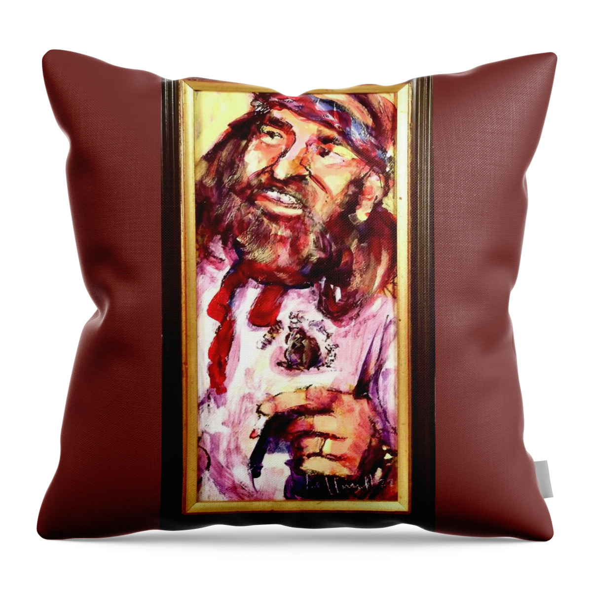Painting Throw Pillow featuring the painting Smokey Mountains by Les Leffingwell