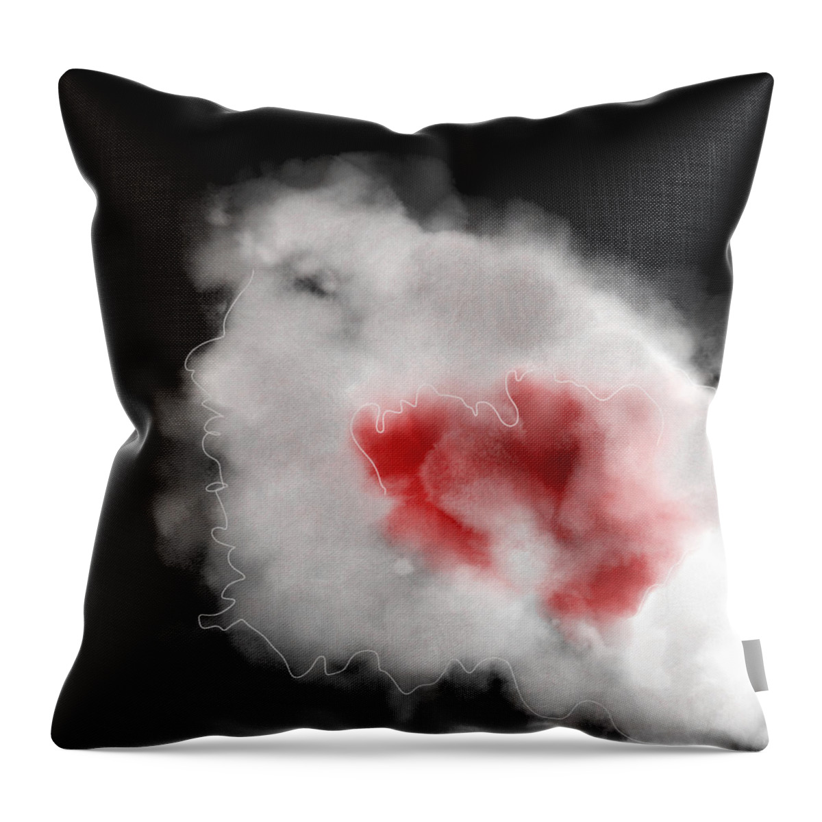 Modern Throw Pillow featuring the digital art Smokey Views by Amber Lasche