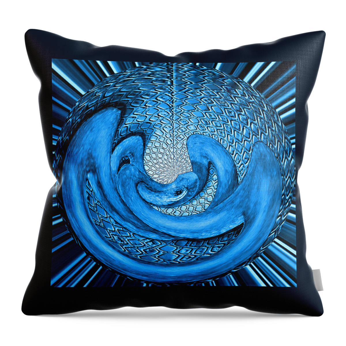 Digital Wallart Throw Pillow featuring the digital art Snake in an Egg by Ronald Mills