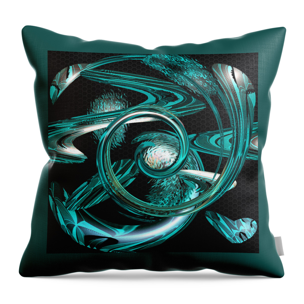 Digital Wall Art Throw Pillow featuring the digital art Snakes Swirl Black by Ronald Mills