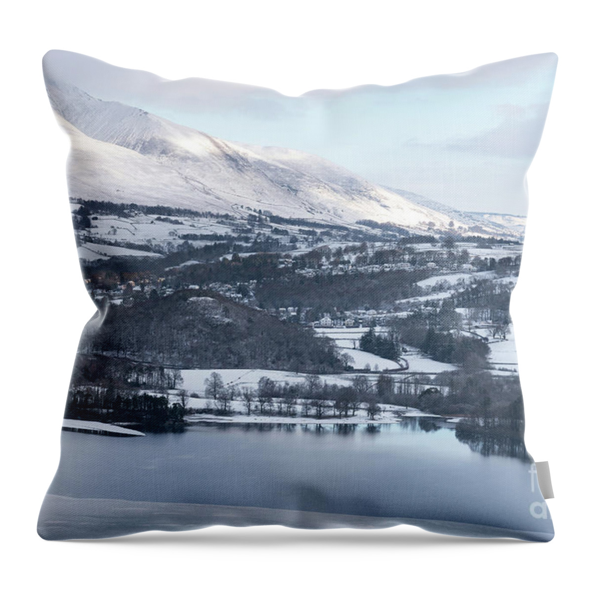 Photographer Throw Pillow featuring the photograph Snow covered mountains, the Lake District by Perry Rodriguez
