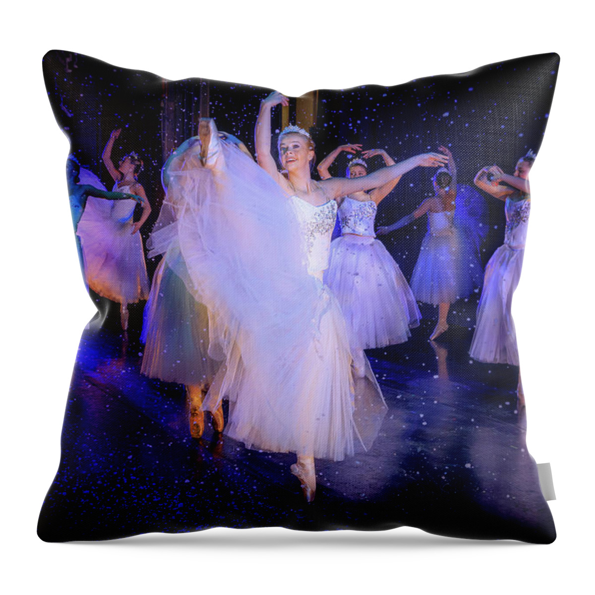 Ballerina Throw Pillow featuring the photograph Snow Dance No. 5 by Craig J Satterlee
