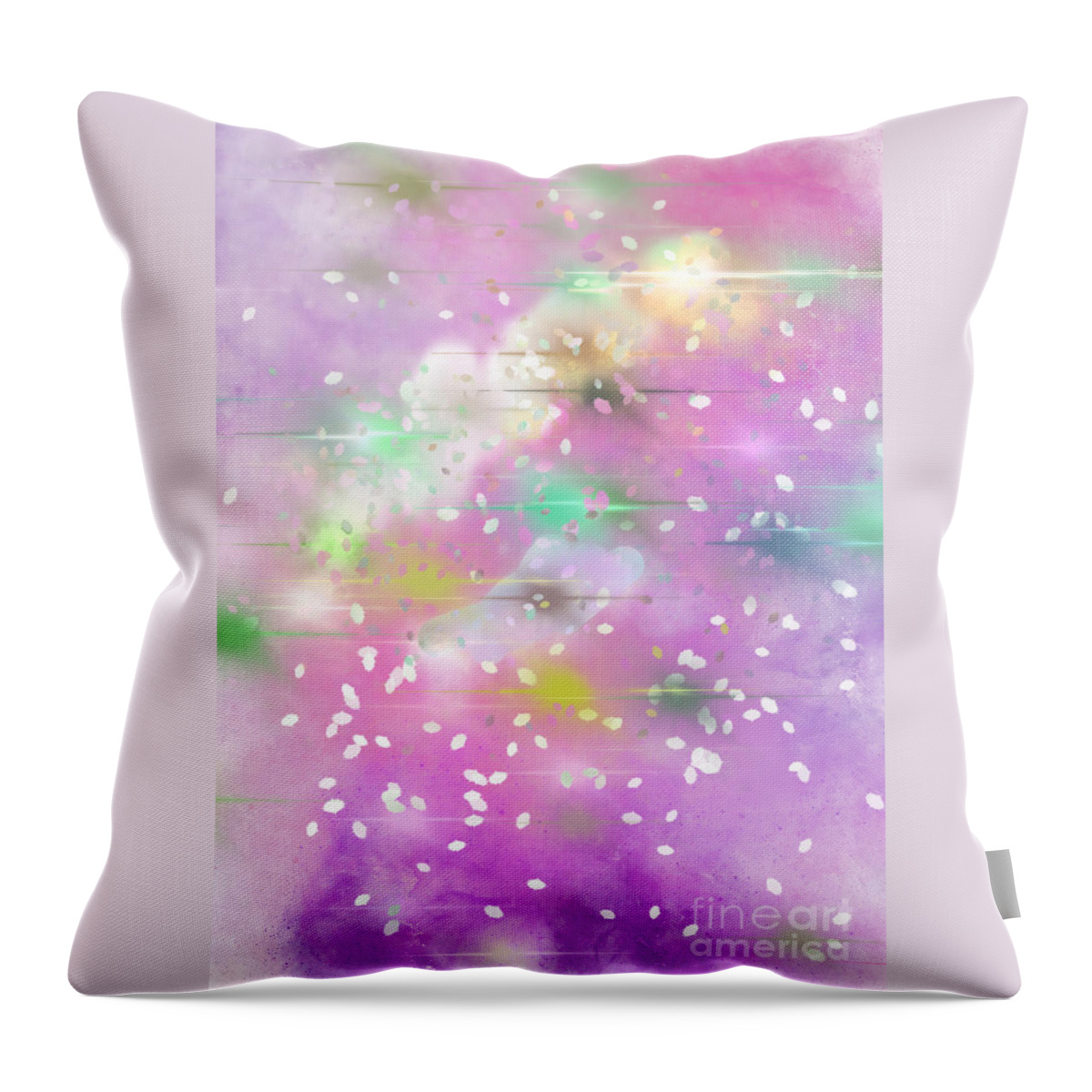 Pink Sky Throw Pillow featuring the digital art Snowy Pink Sky #1 by Zotshee Zotshee