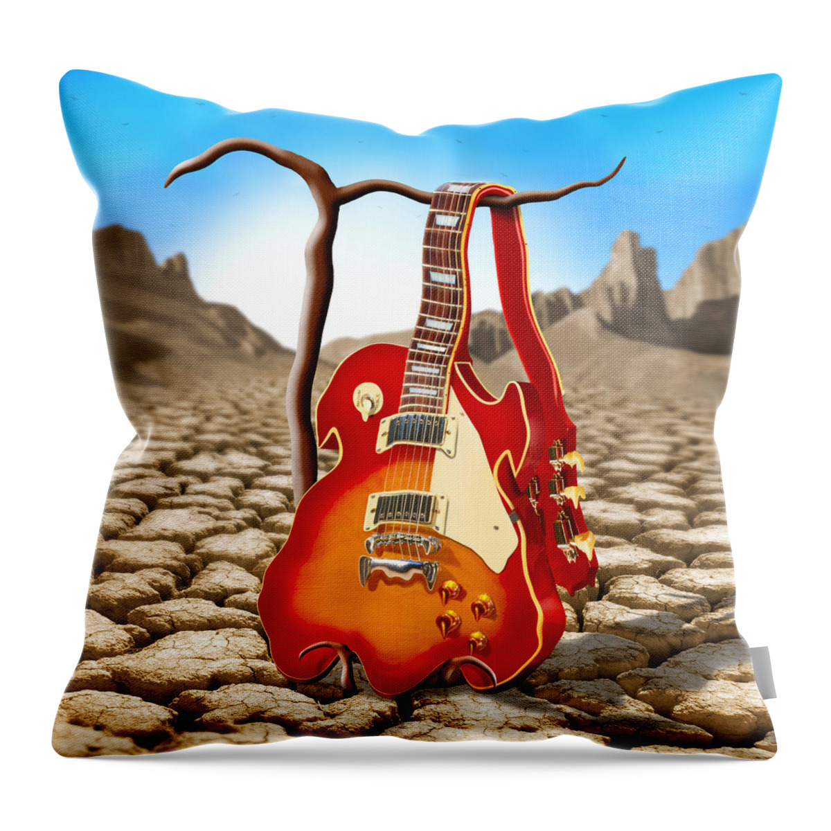Surrealism Throw Pillow featuring the photograph Soft Guitar II by Mike McGlothlen