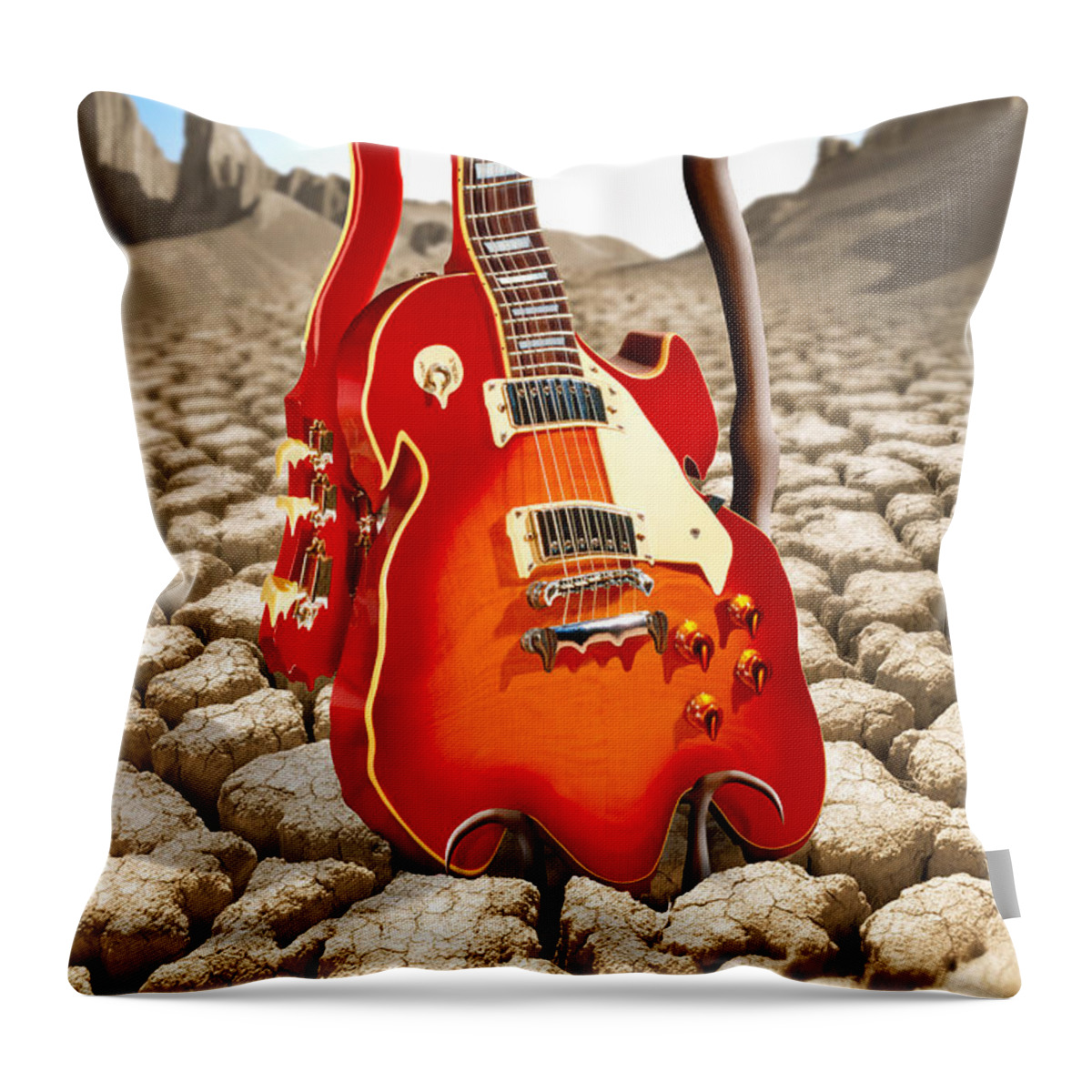 Rock And Roll Throw Pillow featuring the photograph Soft Guitar by Mike McGlothlen