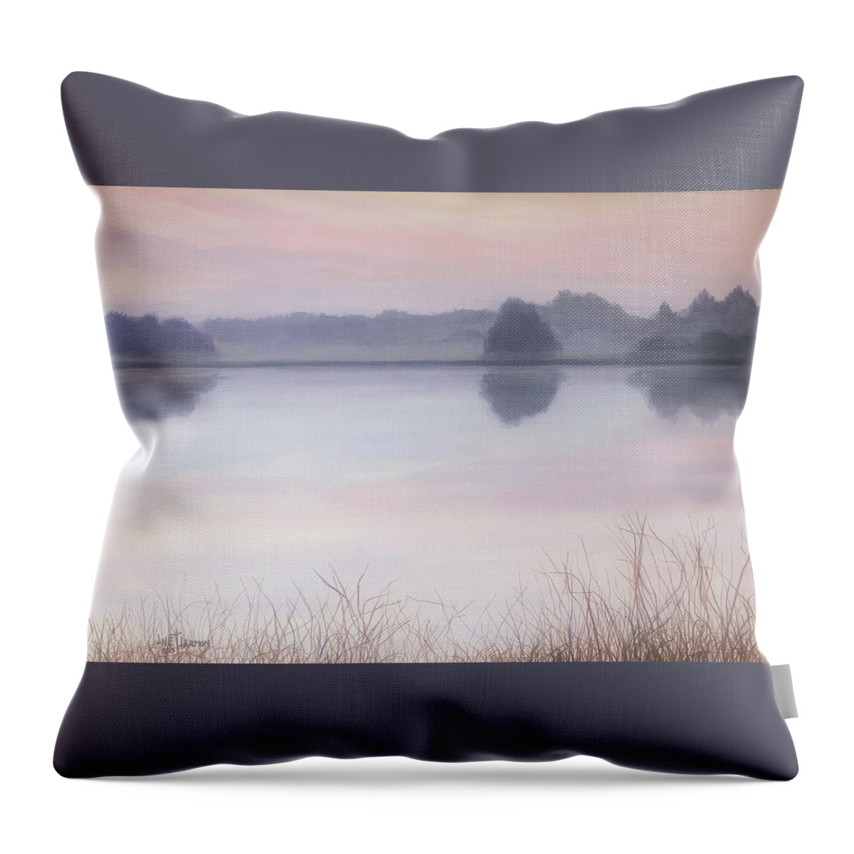 Water Throw Pillow featuring the painting Soft Water by Jeanette Jarmon