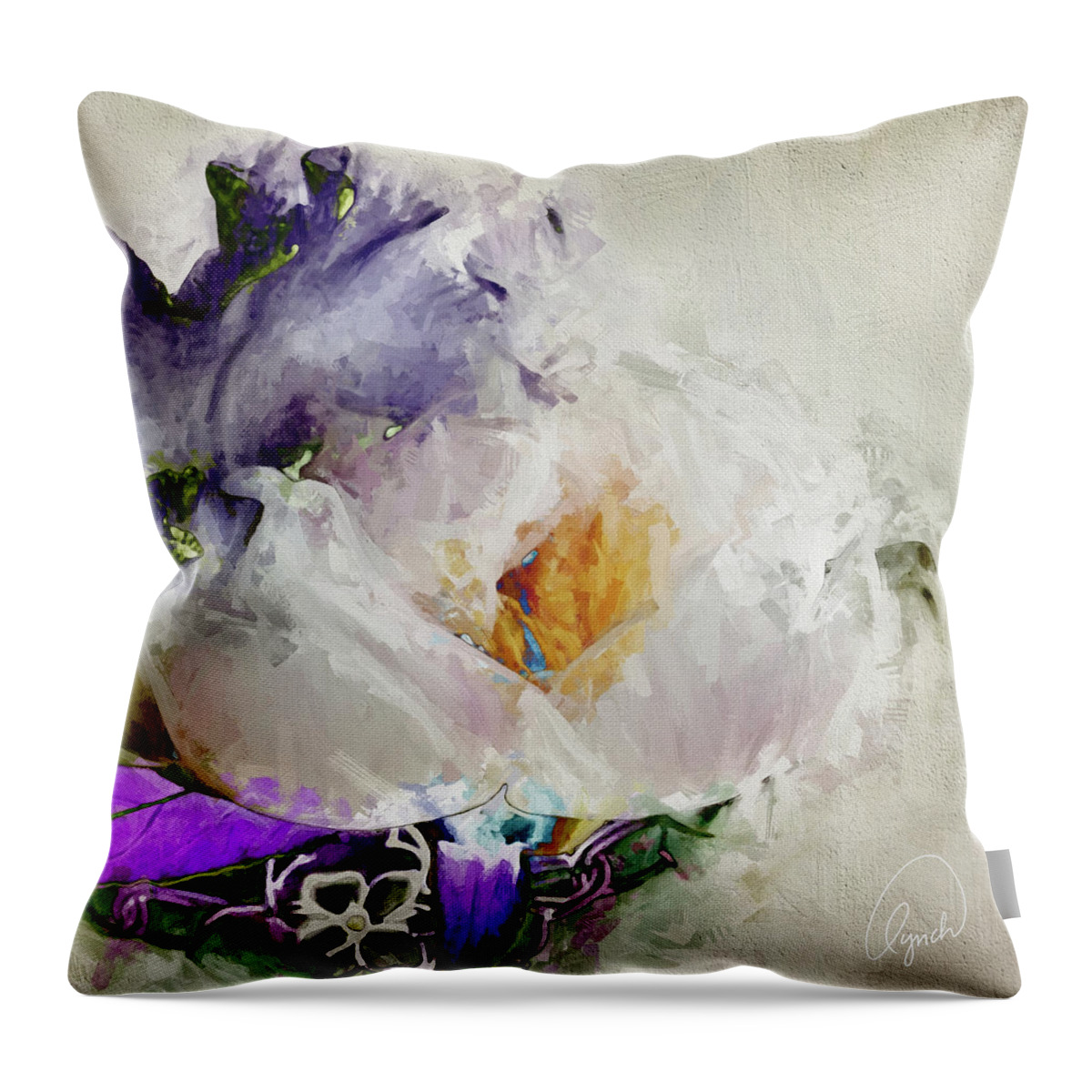 Abstract Throw Pillow featuring the photograph Solar Bouquet by Karen Lynch