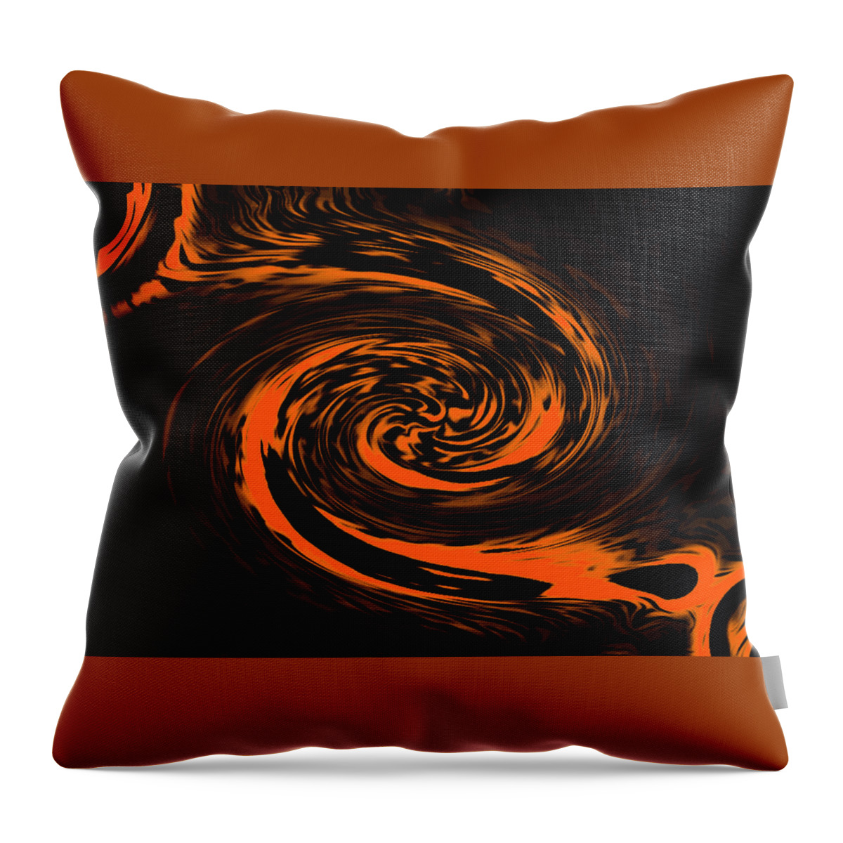 Abstract Art Throw Pillow featuring the digital art Solar Fractal Orange by Ronald Mills