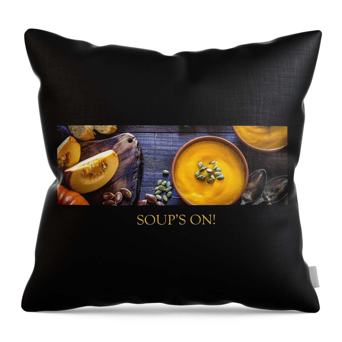 Soup Throw Pillow featuring the photograph Soup's On - Squash by Nancy Ayanna Wyatt