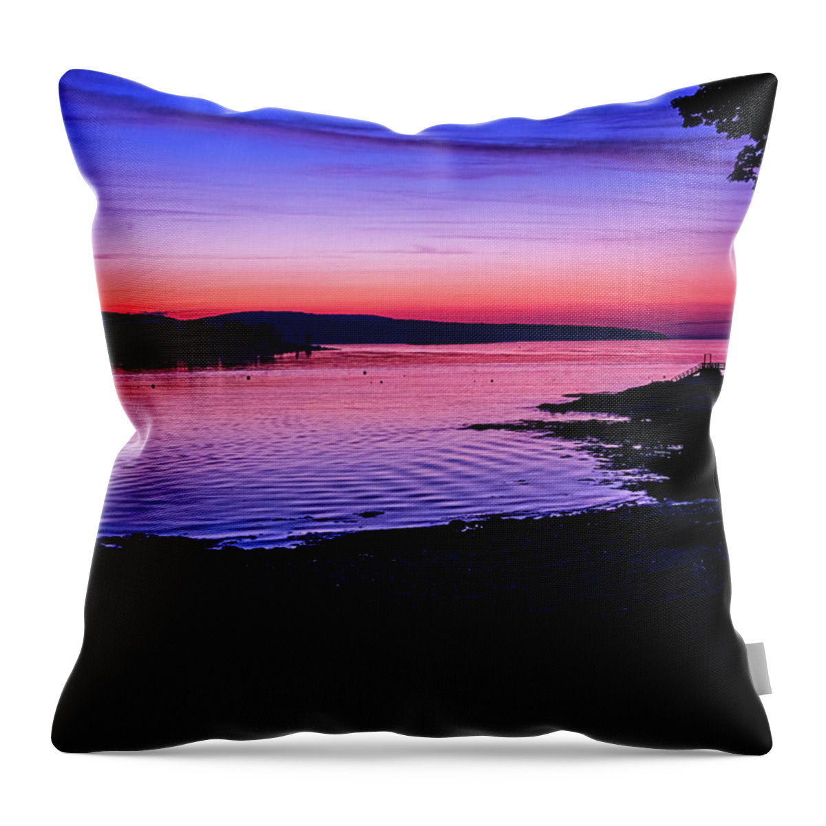 South Freeport Harbor Maine Throw Pillow featuring the photograph Southwest Harbor Sunrise by Tom Singleton