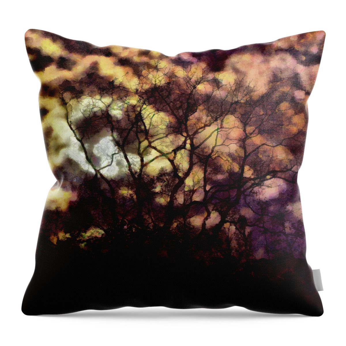 Tree Throw Pillow featuring the mixed media Spectral Tree by Christopher Reed