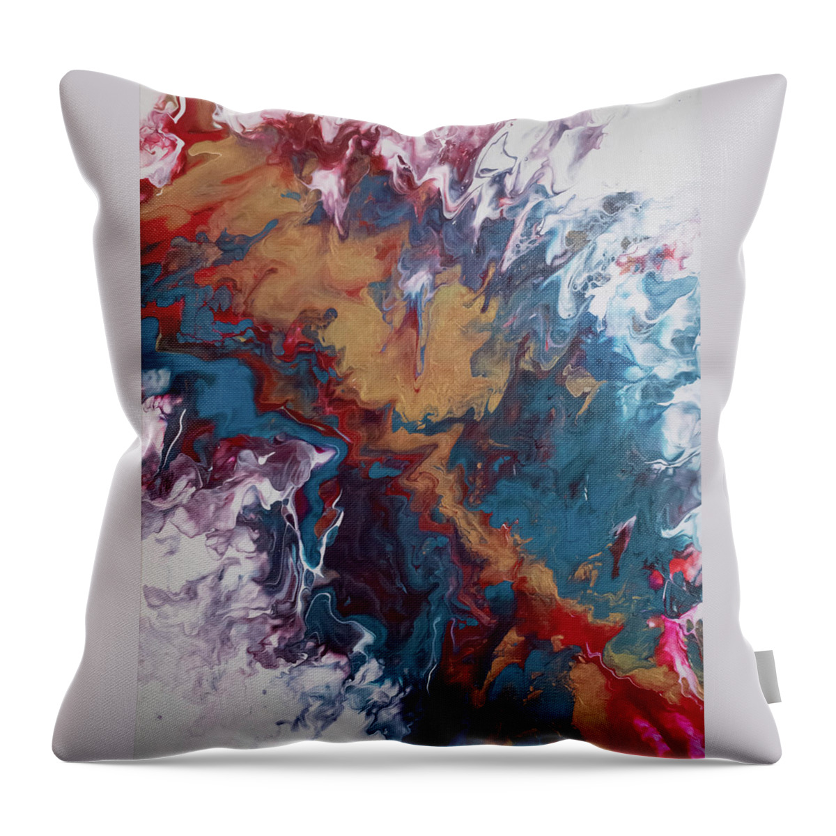 Gold Throw Pillow featuring the mixed media Splash of Gold by Aimee Bruno