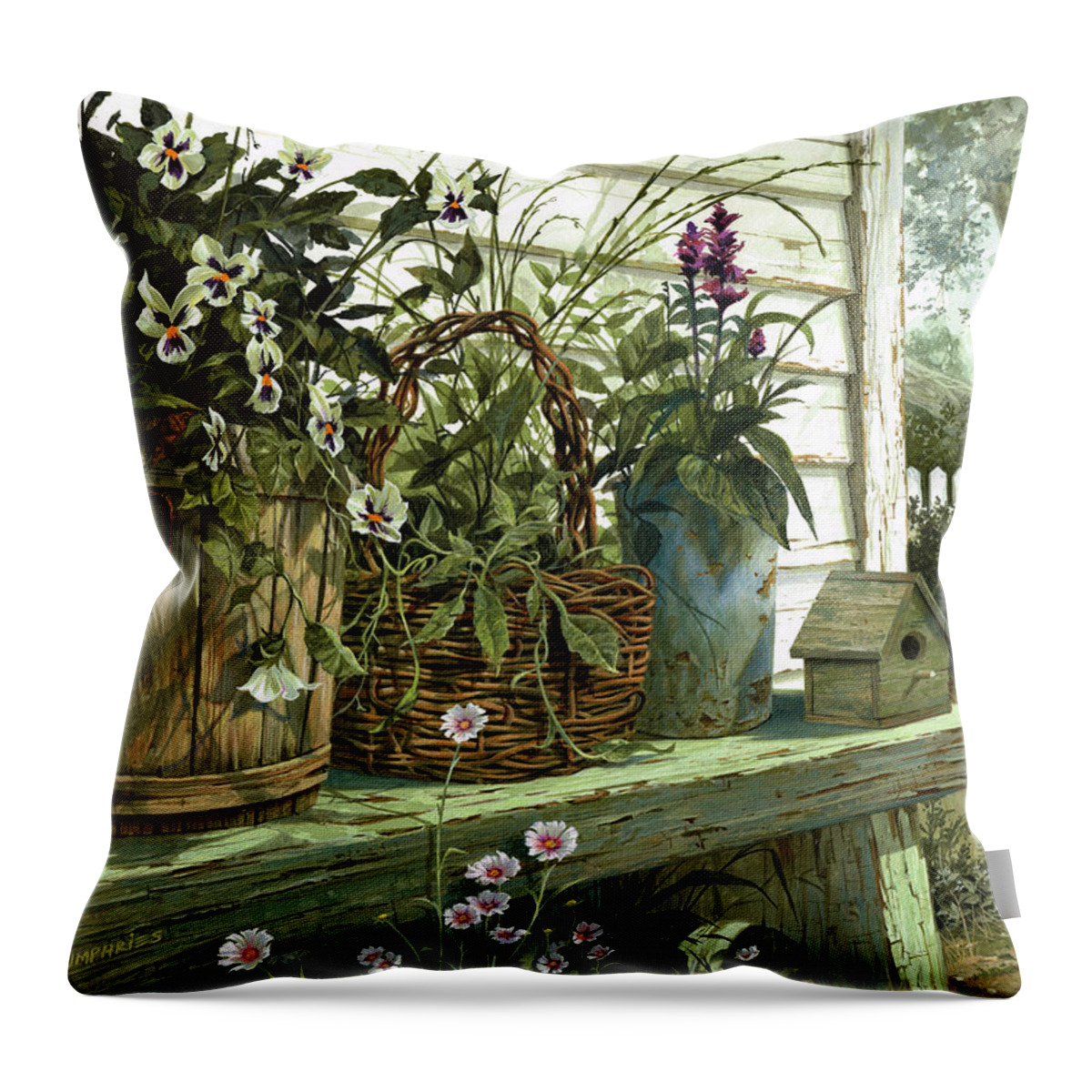 Michael Humphries Throw Pillow featuring the painting Spring Break by Michael Humphries