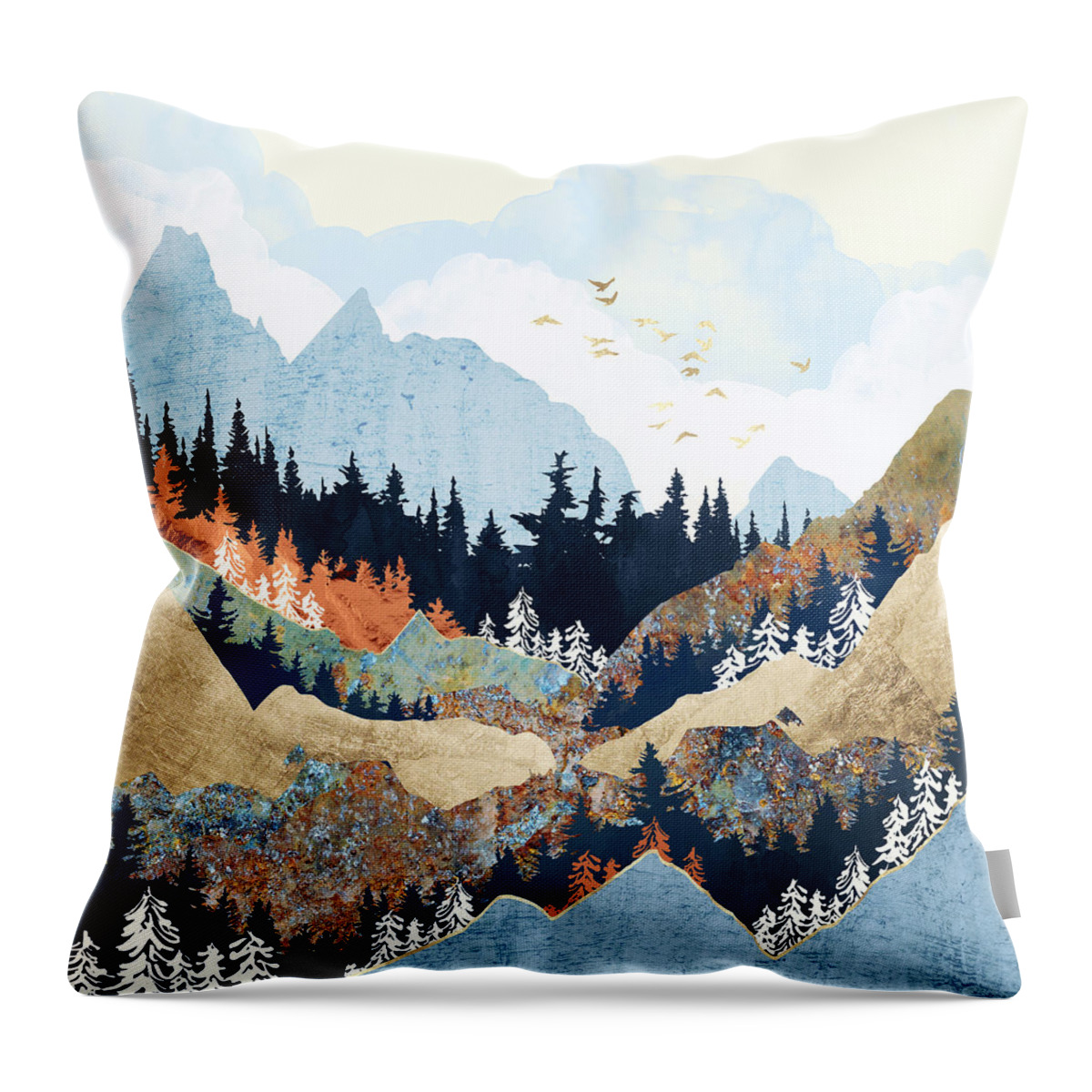 Digital Throw Pillow featuring the digital art Spring Flight by Spacefrog Designs