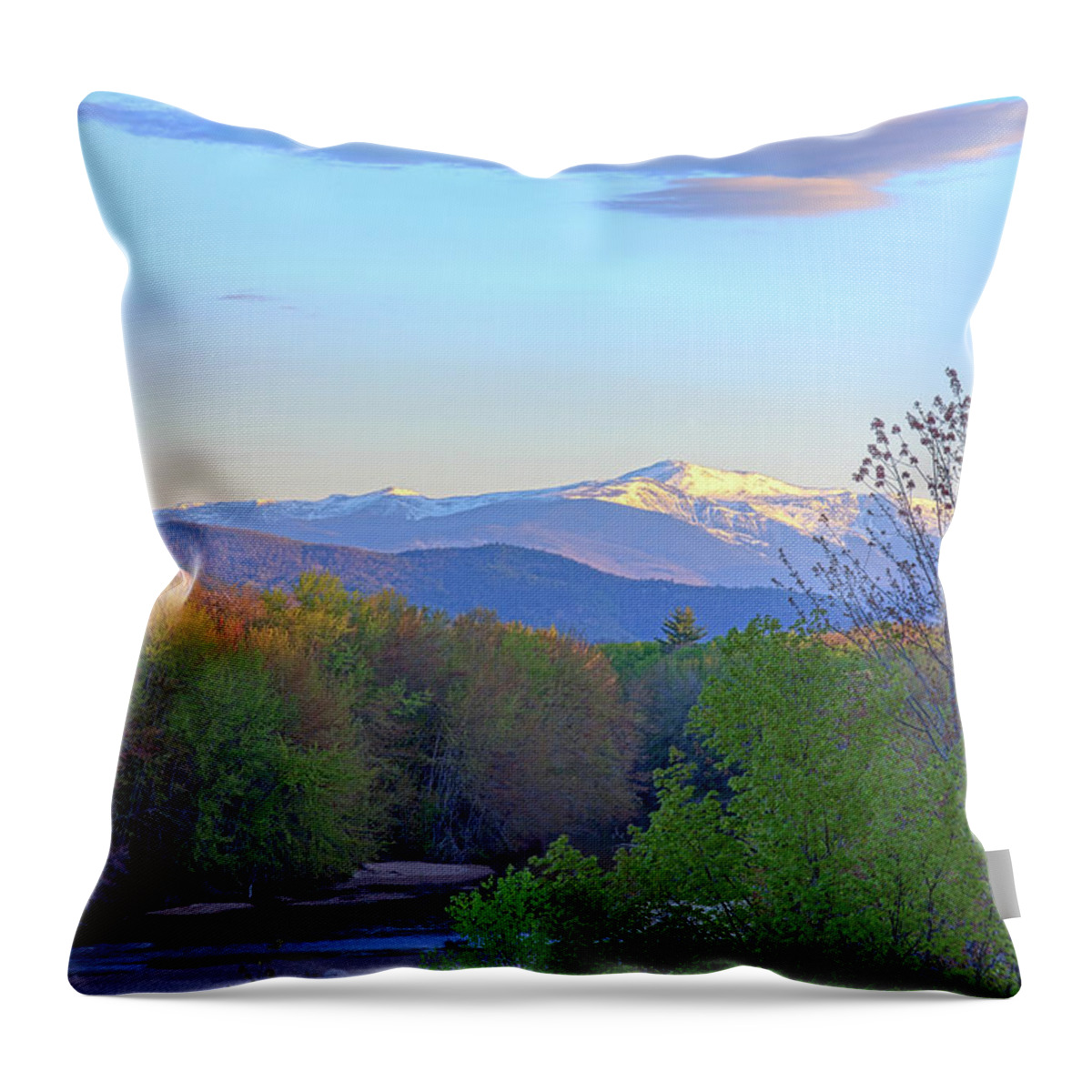Mt Washington Nh Throw Pillow featuring the photograph Spring in The White Mountains by John Rowe