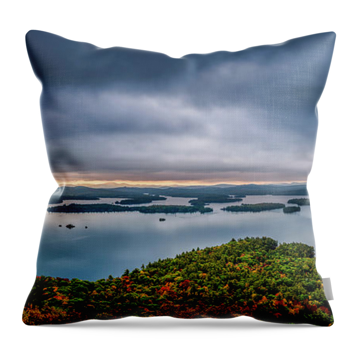 Squam Lake Throw Pillow featuring the photograph Squam Lake NH, Rattlesnake View by Michael Hubley
