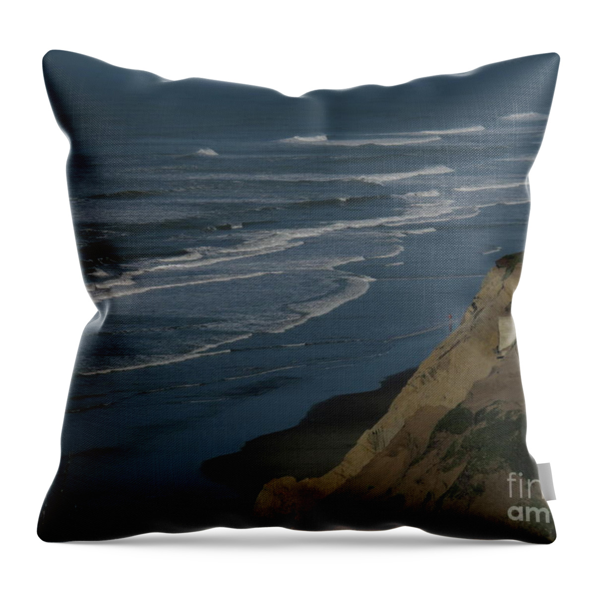 Pacific Coast Throw Pillow featuring the photograph SSFCoast by Mary Kobet
