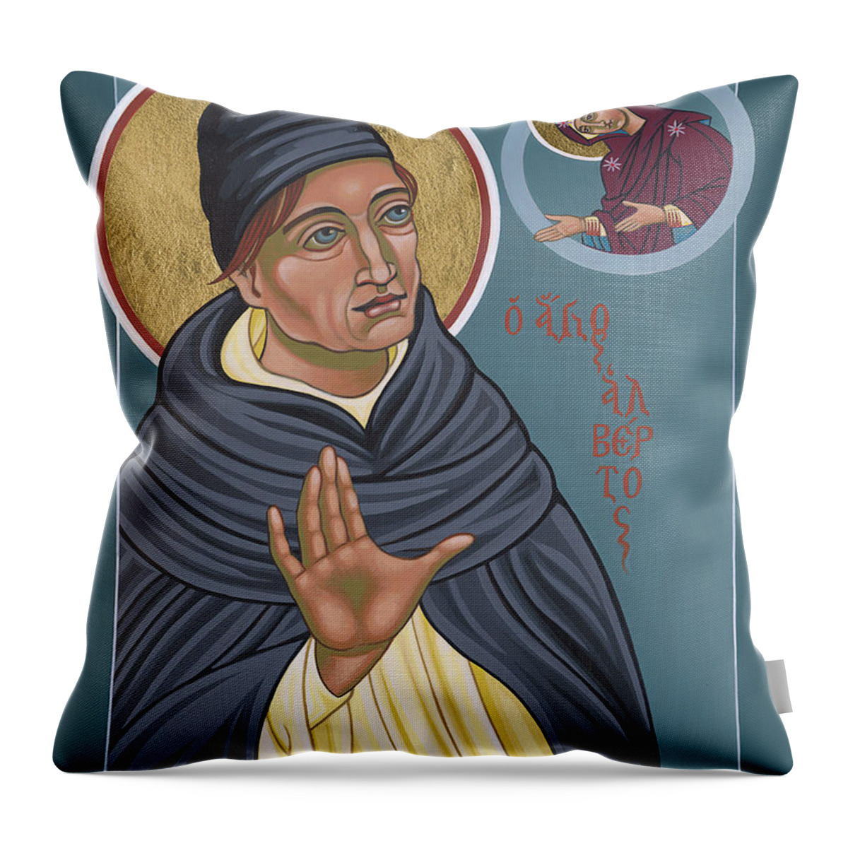 St Albert The Great- Patron Of Scientists Throw Pillow featuring the painting St Albert the Great - Patron of Scientists and Students 320 by William Hart McNichols