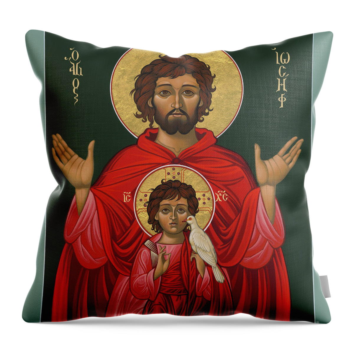 St. Joseph Shadow Of The Father Throw Pillow featuring the painting St. Joseph Shadow of the Father 039 by William Hart McNichols