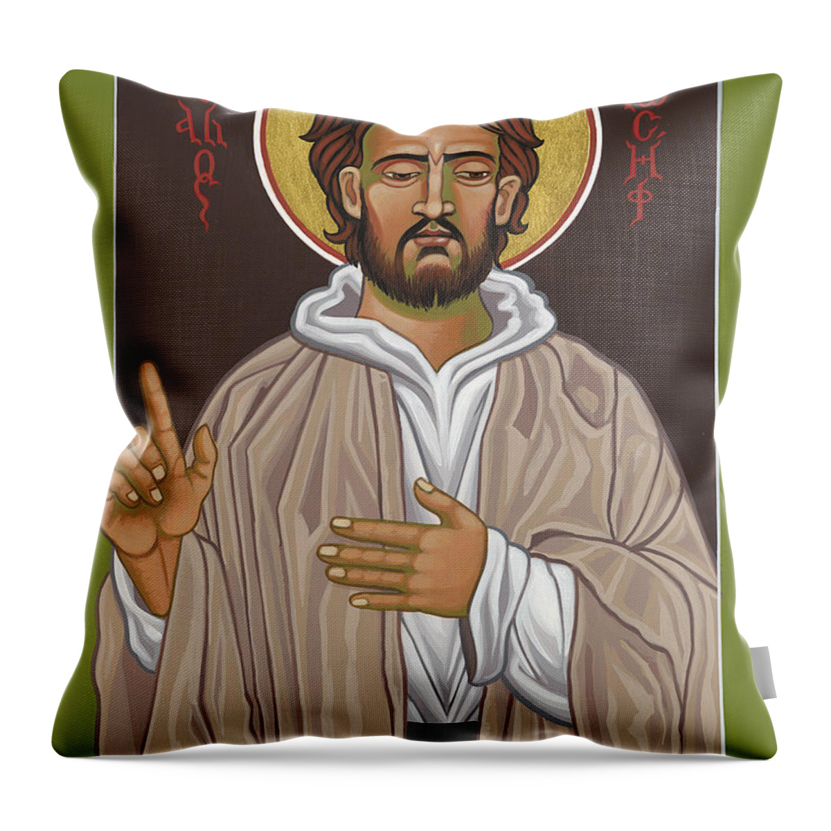 St Joseph Throw Pillow featuring the painting St Joseph Terror of Demons 326 by William Hart McNichols