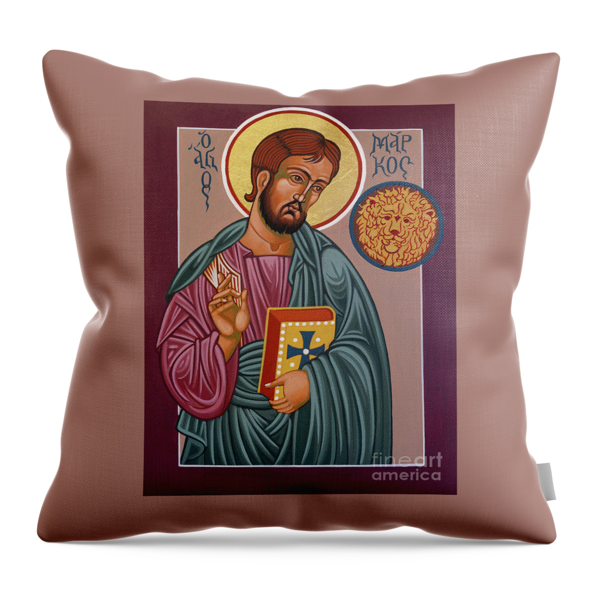 St. Mark The Evangelist Throw Pillow featuring the painting St. Mark the Evangelist 331 by William Hart McNichols