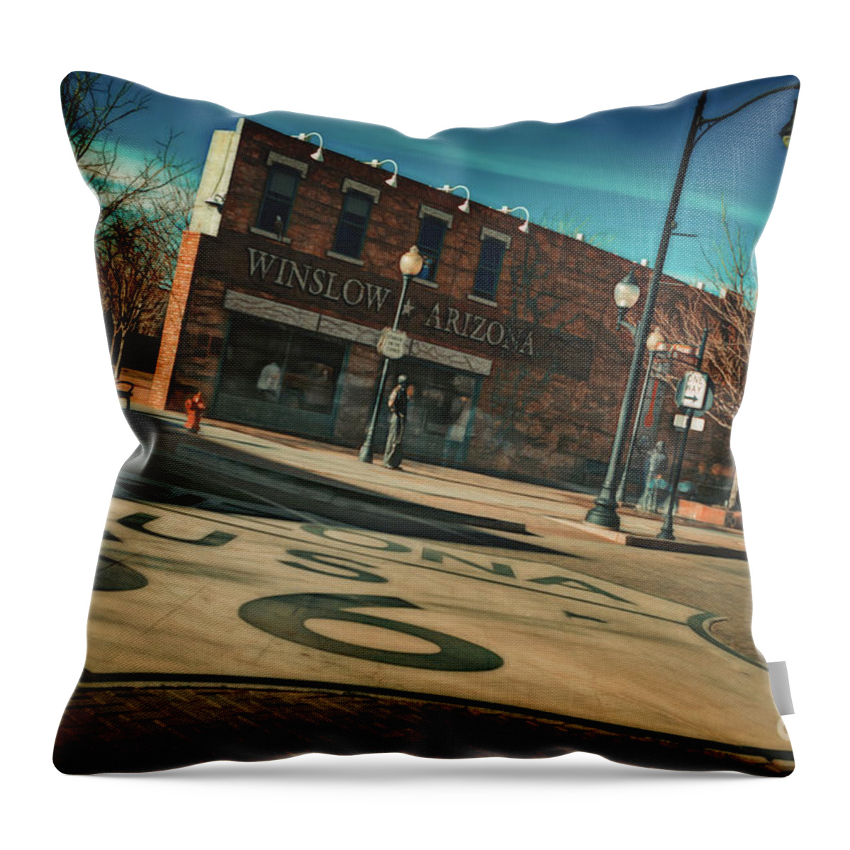 Standing On The Corner Throw Pillow featuring the photograph Standing On The Corner by Doug Sturgess