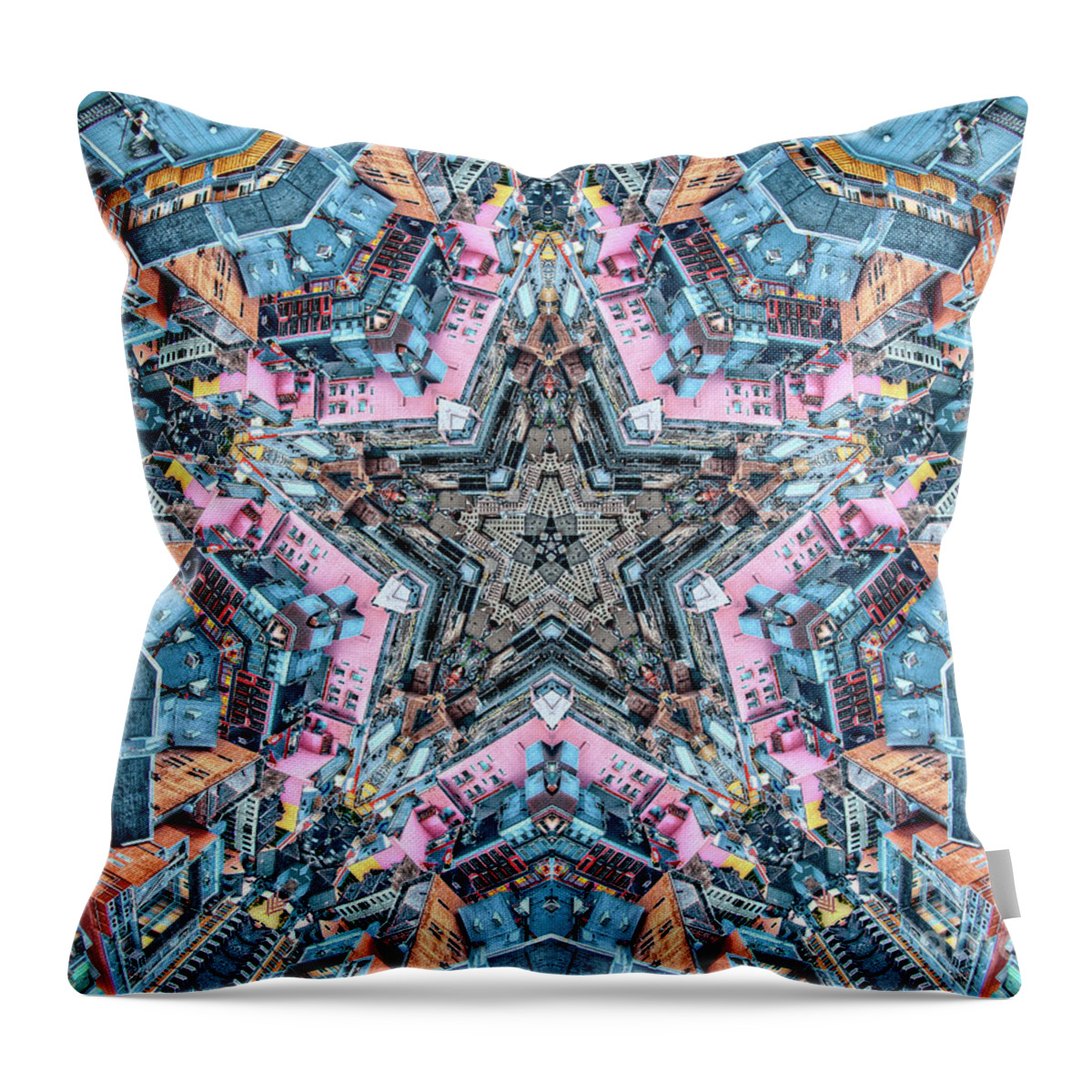 Star Throw Pillow featuring the digital art Star City by Phil Perkins